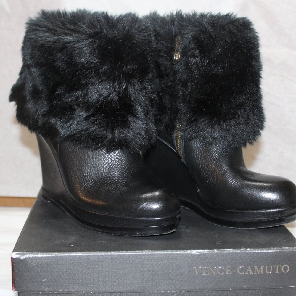 Vince Camuto Ankle Bootie with Faux Fur